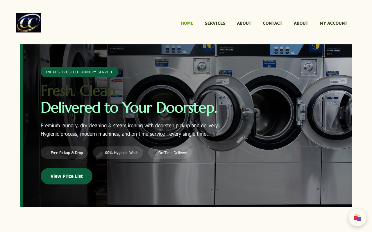 Clean Canvash — Premium Online Laundry & Dry Cleaning live platform preview by CodeOrbit