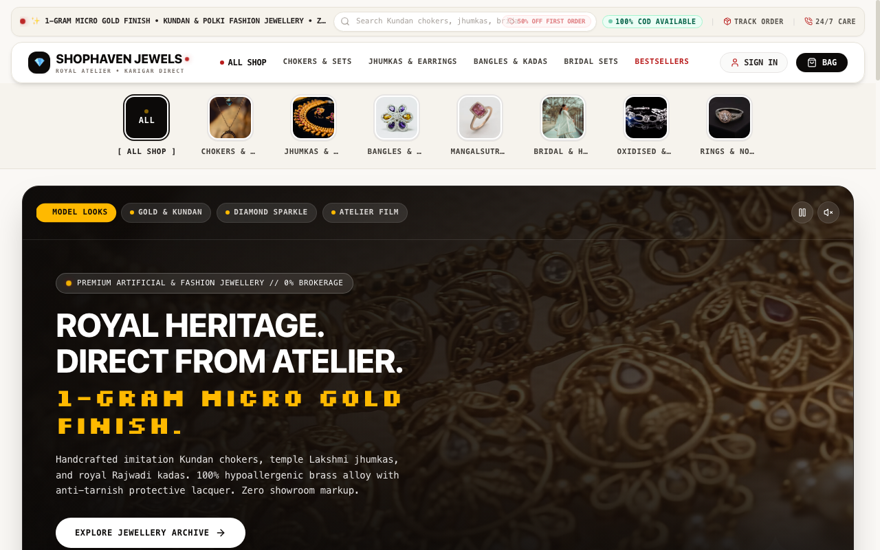 Shophaven — Direct Artisan Collective & D2C Store live platform preview by CodeOrbit