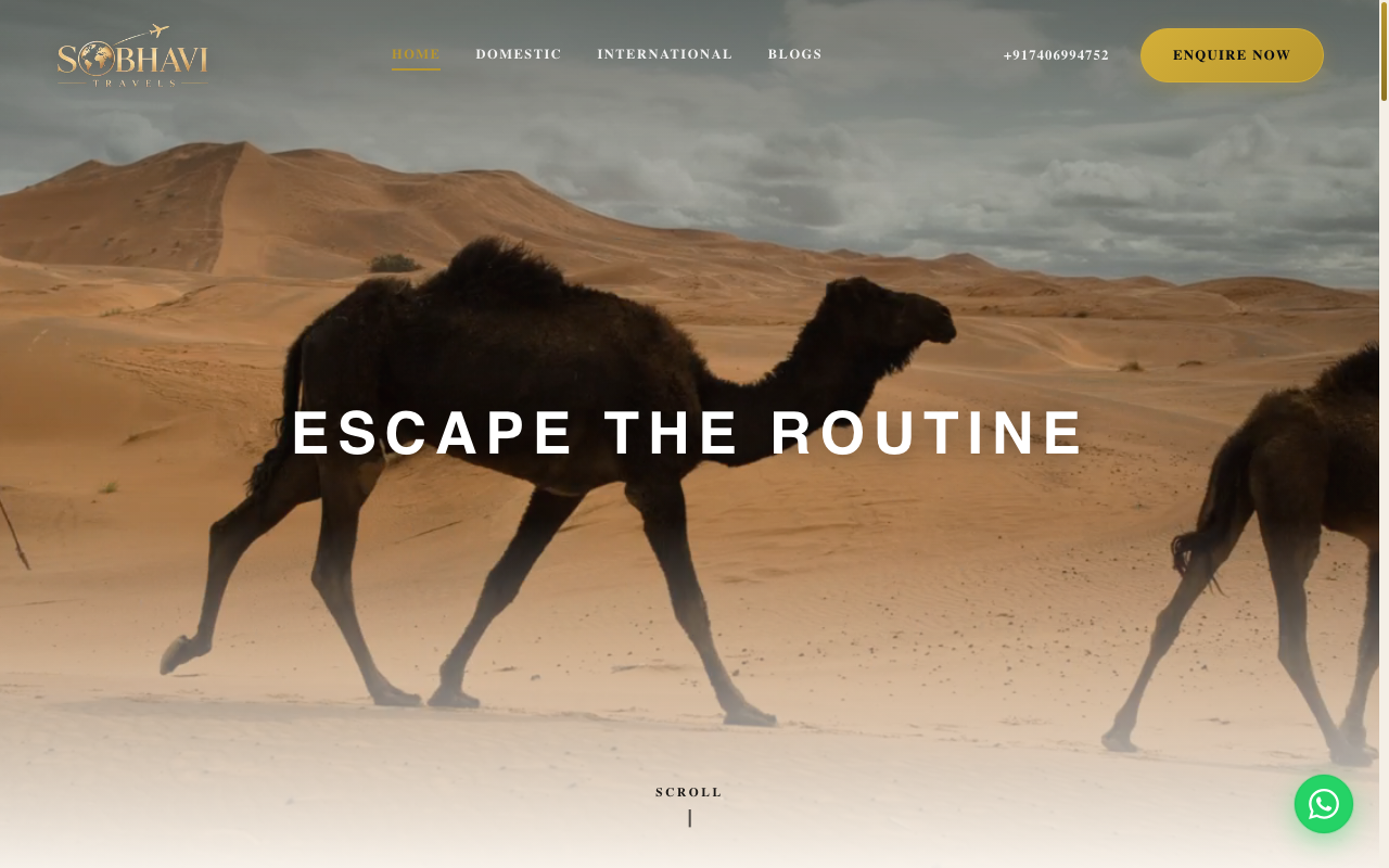 Sobhavi Luxury Tour & Travel Booking Portal live platform preview by CodeOrbit